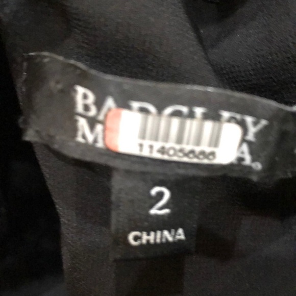 Badgley Mischka Lace Column Gown Size 2 Black Floral Lace - Picture 7 of 11